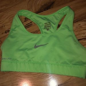 lime green nike sports bra